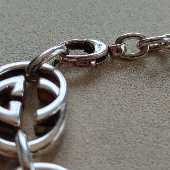 Gucci Britt Interlocking G Logo .925 Sterling Silver Bracelet - Picture 4 of 10